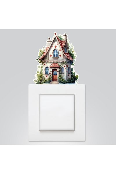 Bimotif Autocolant priza de Anul Nou 9x12 cm, Anul Nou Acasă 15 buc
