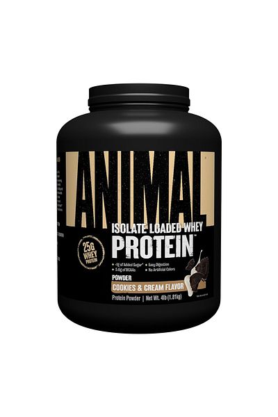 Universal Nutrition بروتين مصل اللبن الحيواني المعزول، بنكهة الكوكيز والكريمة، 4 رطل