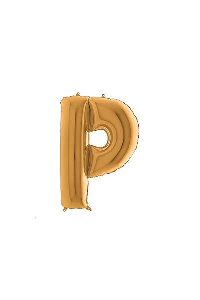 Bimotif Folio balloon with letter, gold color glossy, 102cm Letter P 1 piece