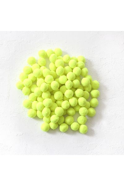 Bimotif Plush pom-pom, 2.2 cm 20 pcs Neon Yellow
