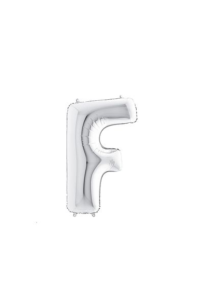 Bimotif F letter shaped silver color foil balloon 40inc 1 piece