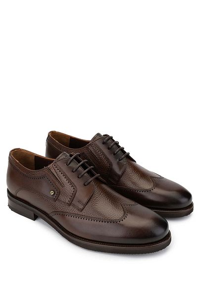 Tamer Tanca Men's Genuine Leather Brown Casual Shoes