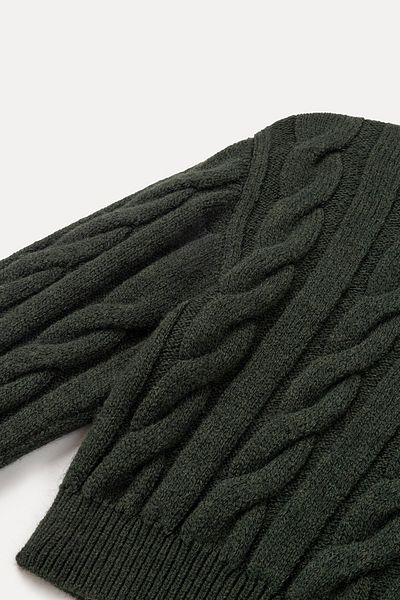 VATKALI Pulover crop tricotat cu gat
