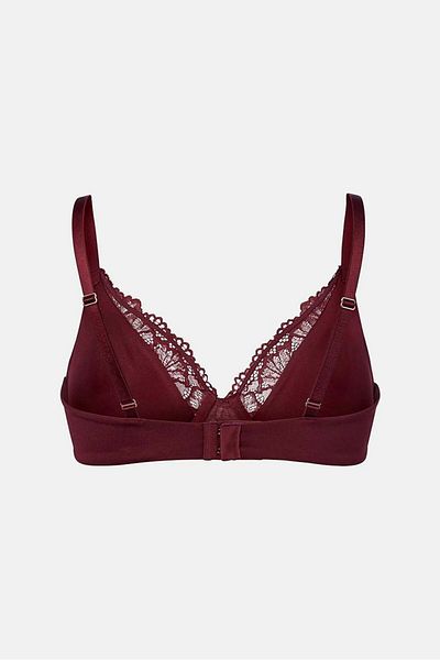 Tchibo Women Non Padded Underwired Lace Bra, Maroon