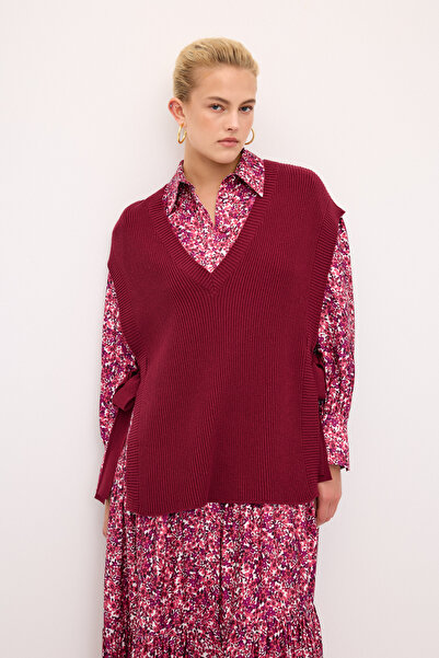 Love My Body V Yaka Yandan Bağlamalı Triko Süveter