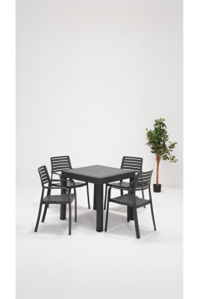 SANDALİE Lucia 80x80 Bahçe-Balkon-Teras Seti – Antrasit