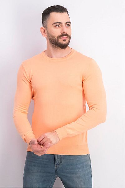 Harmont & Blaine Men Regular Fit Embroidered Logo Crew,neck Sweatshirt, Peach