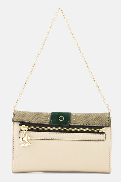 Numeroventidue Women Snakeskin Studded Mini Cross Body Bag 12 H x 19 L x 3 W cm, Gold