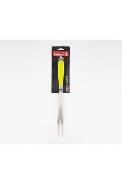 Barbecook Stainless Steel Fork, Silver And Lime Green