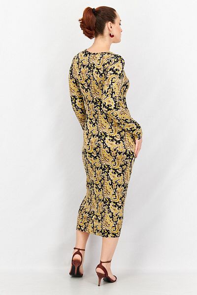 Joie Women Allover Print Midi Dress, Gold