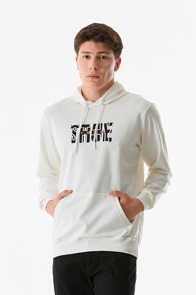 Fulla Moda Text Printed Kangaroo Pocket Hooded Sweatshirt