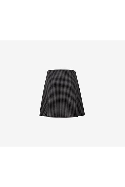 Tchibo Women Button Houndstooth Midi Skirt Black