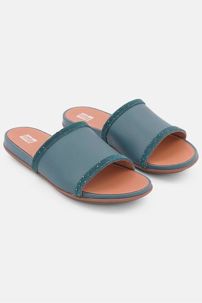 Fitflop Women Gracie Opul-trim Slip On Flats, Steel Blue
