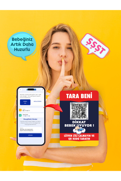 Dikkat Bebek Uyuyor, Akıllı QR Kapı Etiketi