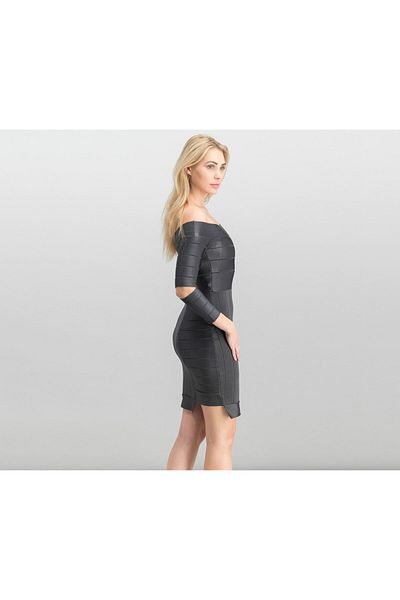 French Connection Women Off,the,shoulder Sheath Dress, Graphite