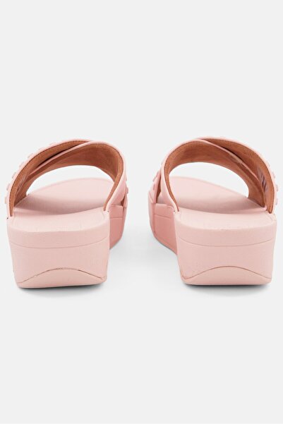 Fitflop Women Leather Cross Slide Casual Sandals, Pink