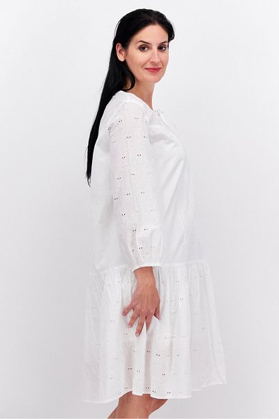 Esprit Women Textured Midi Dress, White