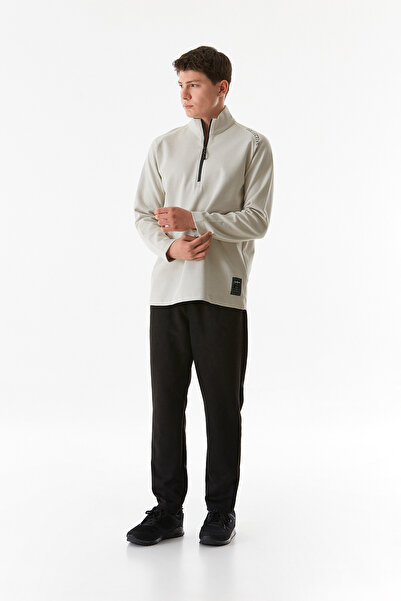 Fulla Moda Βασικό φούτερ με γιακά με μισό φερμουάρ