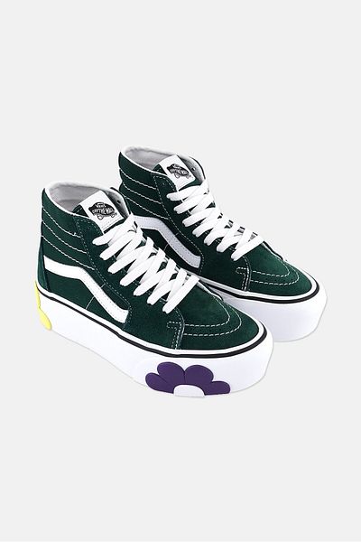 Vans Kids Girl Sk8 Hi Tapered Lace Up Outdoor Shoes, Green
