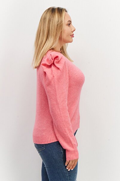 Steve Madden Women V-Neck Knitted Sweater, Sugar Plum