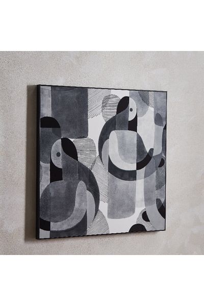 Home Box Hampton Abstract Monochrome Framed Picture - 60x60x3 cm