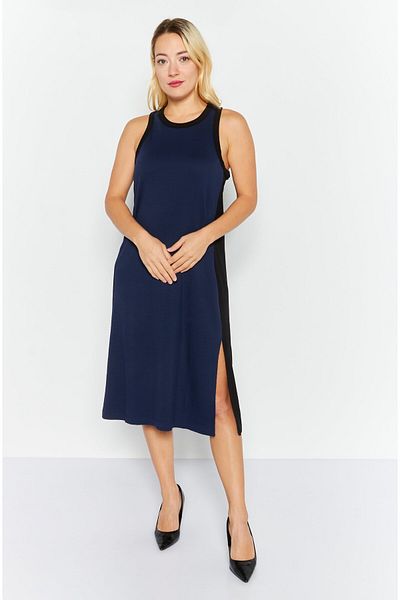 Esprit Women Textured Midi Dress, Navy