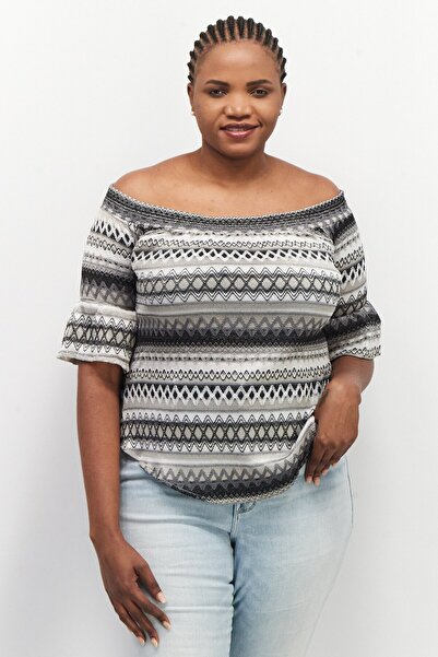 Muche & Muchette Women Off Shoulder Short Sleeve Embroidered Tunic Top, White