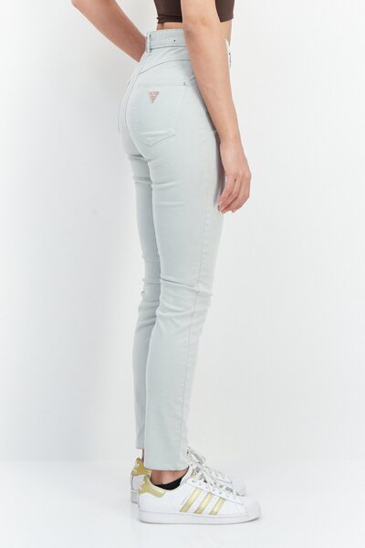 Guess Women Skinny Fit Solid Denim Jeans, Mint Green