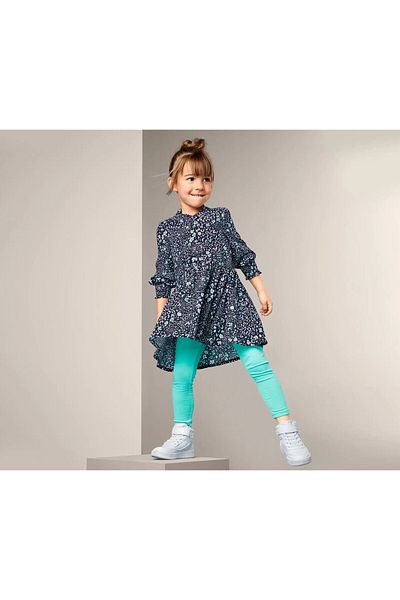 Tchibo Toddlers Baby Girls Woven Dress, Navy Blue Combo