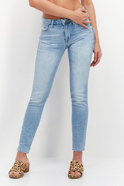 Guess Women Skinny Fit Wash Non-stretchable Denim, Blue