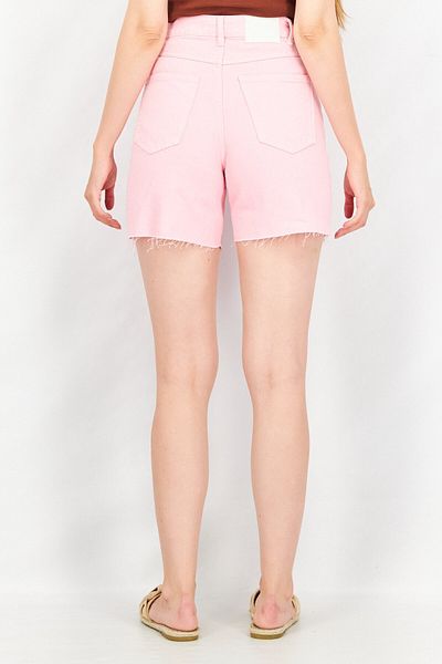 Don't Call Me Jennyfer Women Plain Bermuda Denim Shorts, Pink