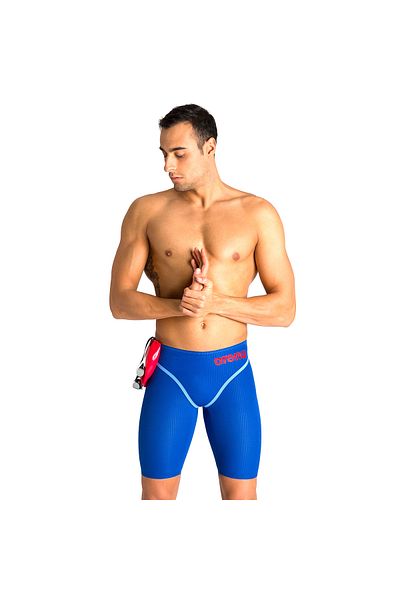 ARENA Men's Blue Swimmer Racing Swimsuit - Powerskin Carbon Core Fx Jammer003659730