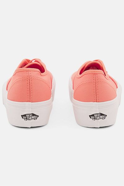 Vans Women Authentic Plat Lace Up Skate Shoe, Orange