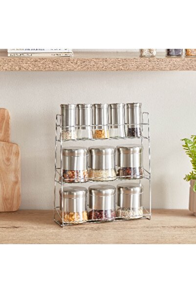 Home Box Temel 12 Parça Cam Baharat Rafı Seti