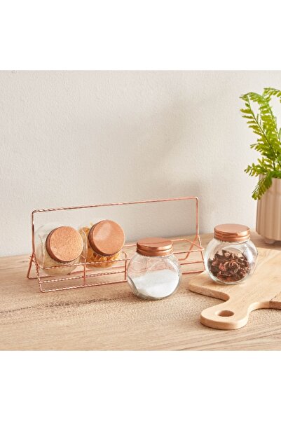 Home Box Essential 5-Piece Glass Spice Rack Set