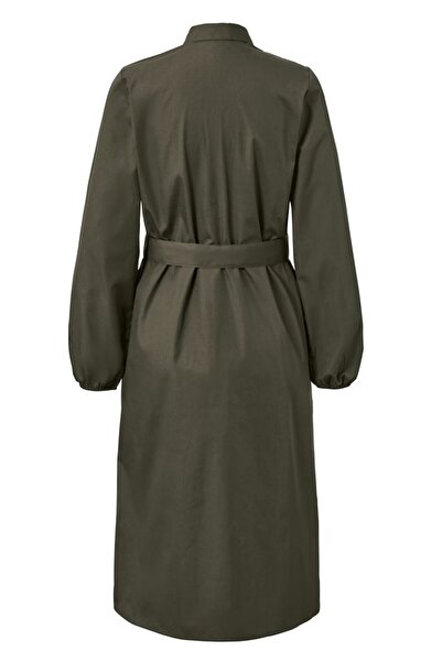 Tchibo Women Plain Poplin Dress, Dark Olive