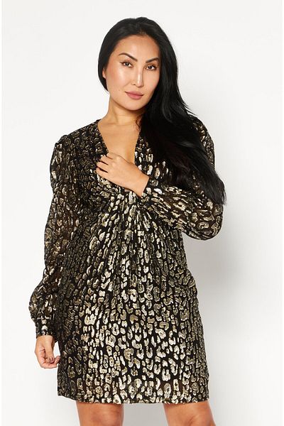 Michael Kors Women Metallic Mini Dress, Black