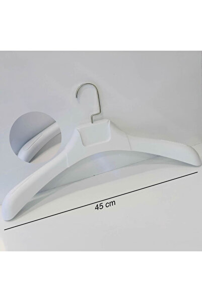 AĞIRSOY 45 Cm Umerașe din plastic alb pentru haine și jachete - Calitate 1, Lux 12 bucăți