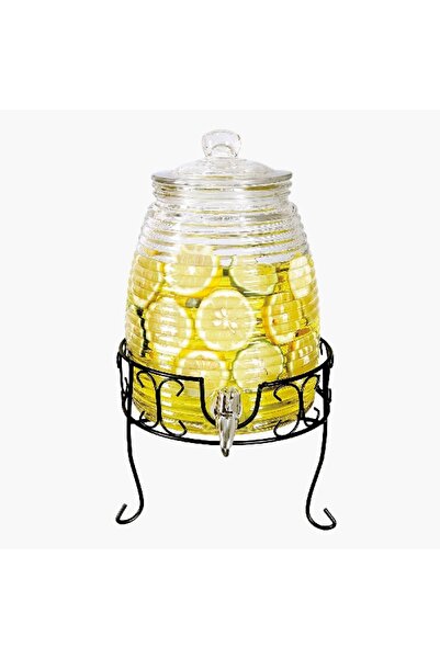 Home Box Amity Glass Beverage Dispenser with Stand - 6 L