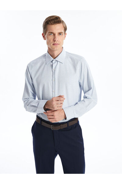 LC Waikiki Чоловічий габардин з довгим рукавом Сорочка з візерунком у клітинку