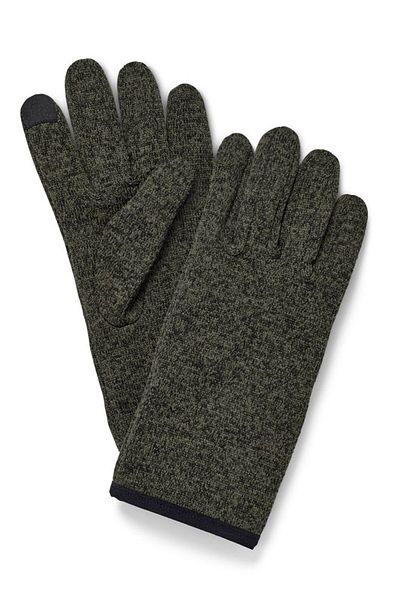 Tchibo Unisex 1 Pair Knitted Fleece Gloves, Forest Green Heather