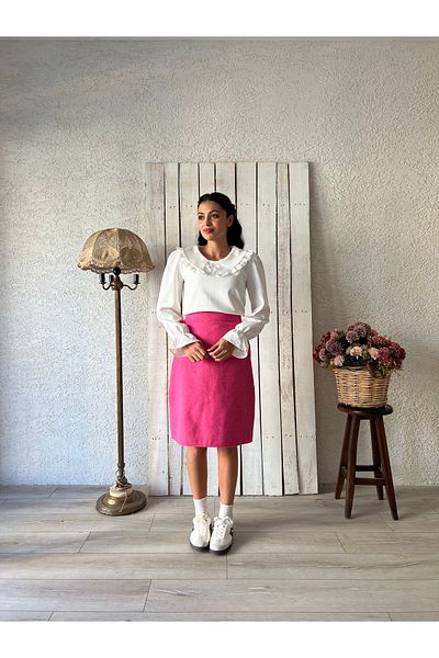 KÜÇÜĞÜM BUTİK Fuchsia Pink Short Skirt