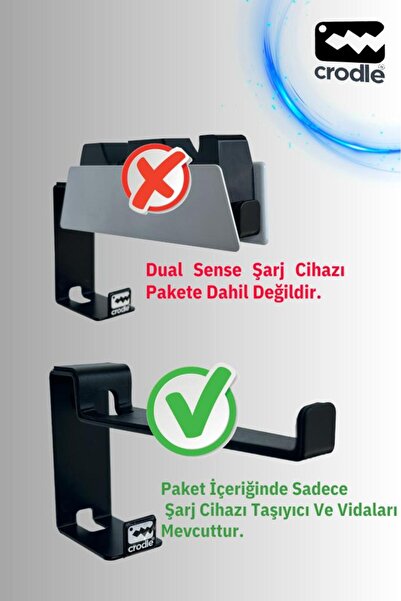 deer home by Pera İstanbul Ps5 Dualsense Şarj Istasyonu Için Duvar Standı Joystick Tutacağı Ve Kulaklık Standı