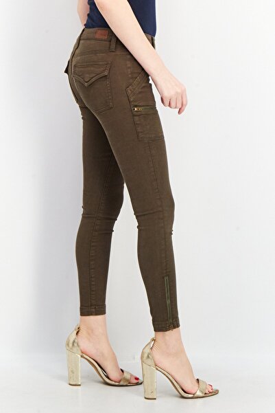 Joie Women Regular Fit Plain Zip Pocket Non-Stretchable Jeans, Dark Olive