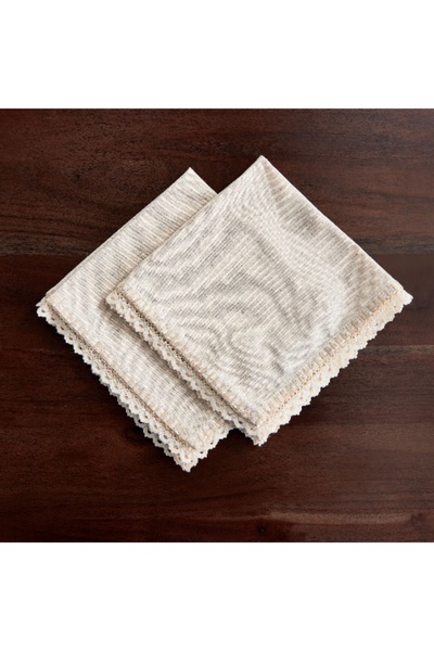 Home Box Naturio 2-Piece Lace Natural Napkin Set - 40x40 cm