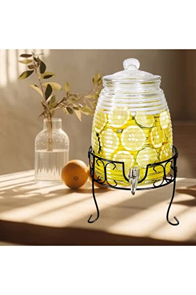 Home Box Amity Glass Beverage Dispenser with Stand - 6 L