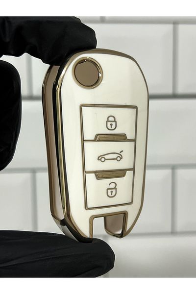Carlifestyle Opel E Corsa F Grandland Crossland Switchblade Nano Key Case 3 Push Button White