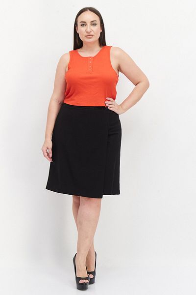 Calvin Klein Women Plus Size Button-waist Plain Pencil Skirt, Black