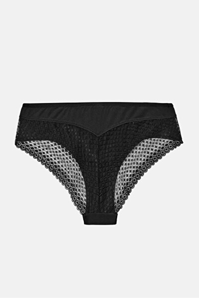 Tchibo 4 Piece Women Textured Pull-On Brazilian Brief, Black