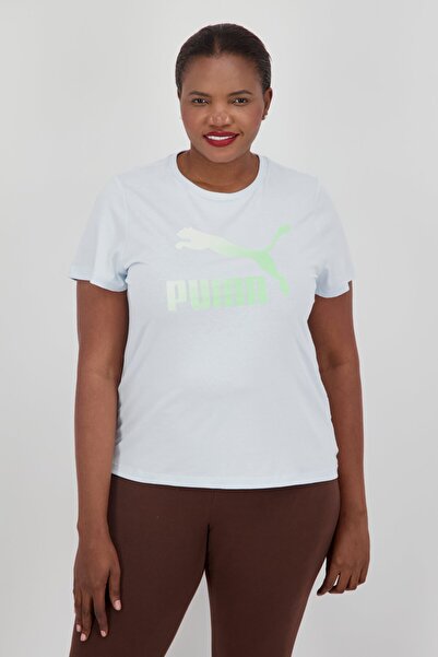 Puma Women Sportswear Fit Short Sleeve Outdoor Top, Light Blue